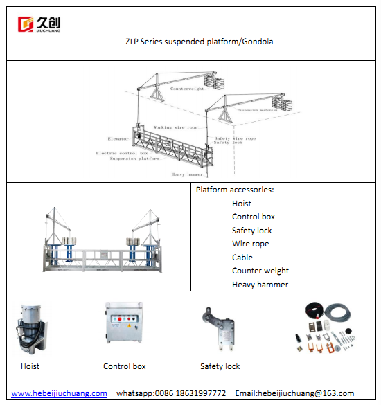 4-Wheels Mobile Hydraulic hoist suspended platform electric hanging scaffolding