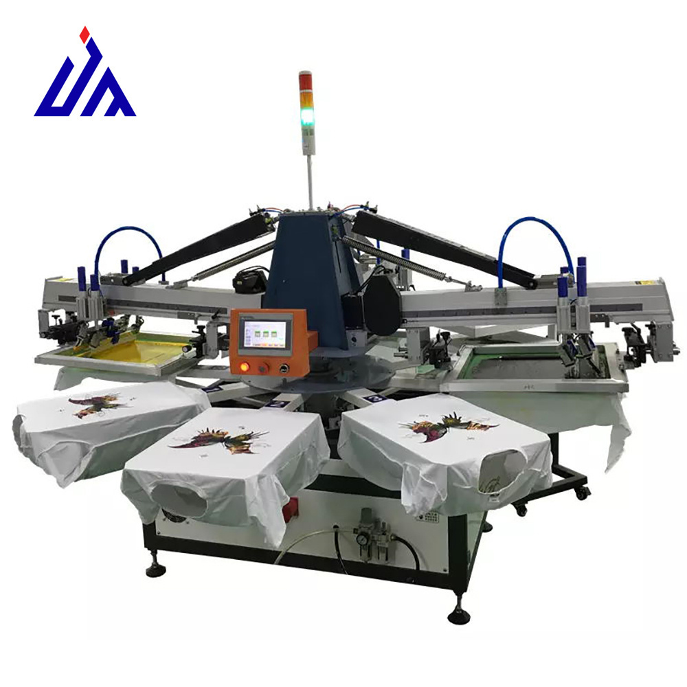 auto tshirt flat textile automatic silk screen printer printing rotary machine for t-shirt