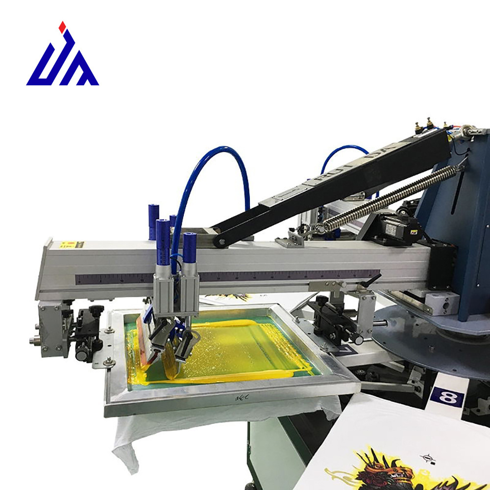 auto tshirt flat textile automatic silk screen printer printing rotary machine for t-shirt