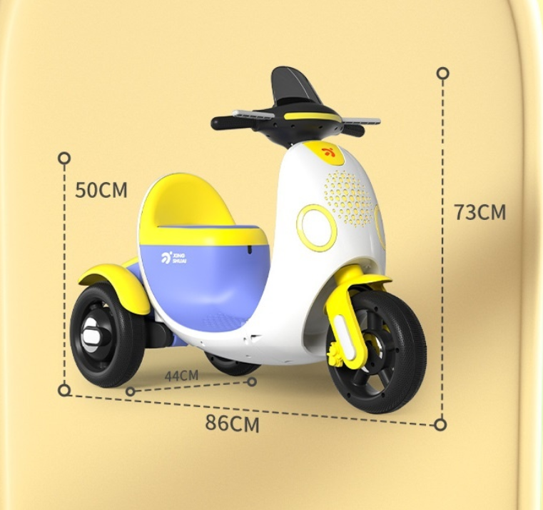 Kid electric car Electric motorcycle Electric bike Three-wheeled baby bike Two seats ride on toy car for 2-6 years kid