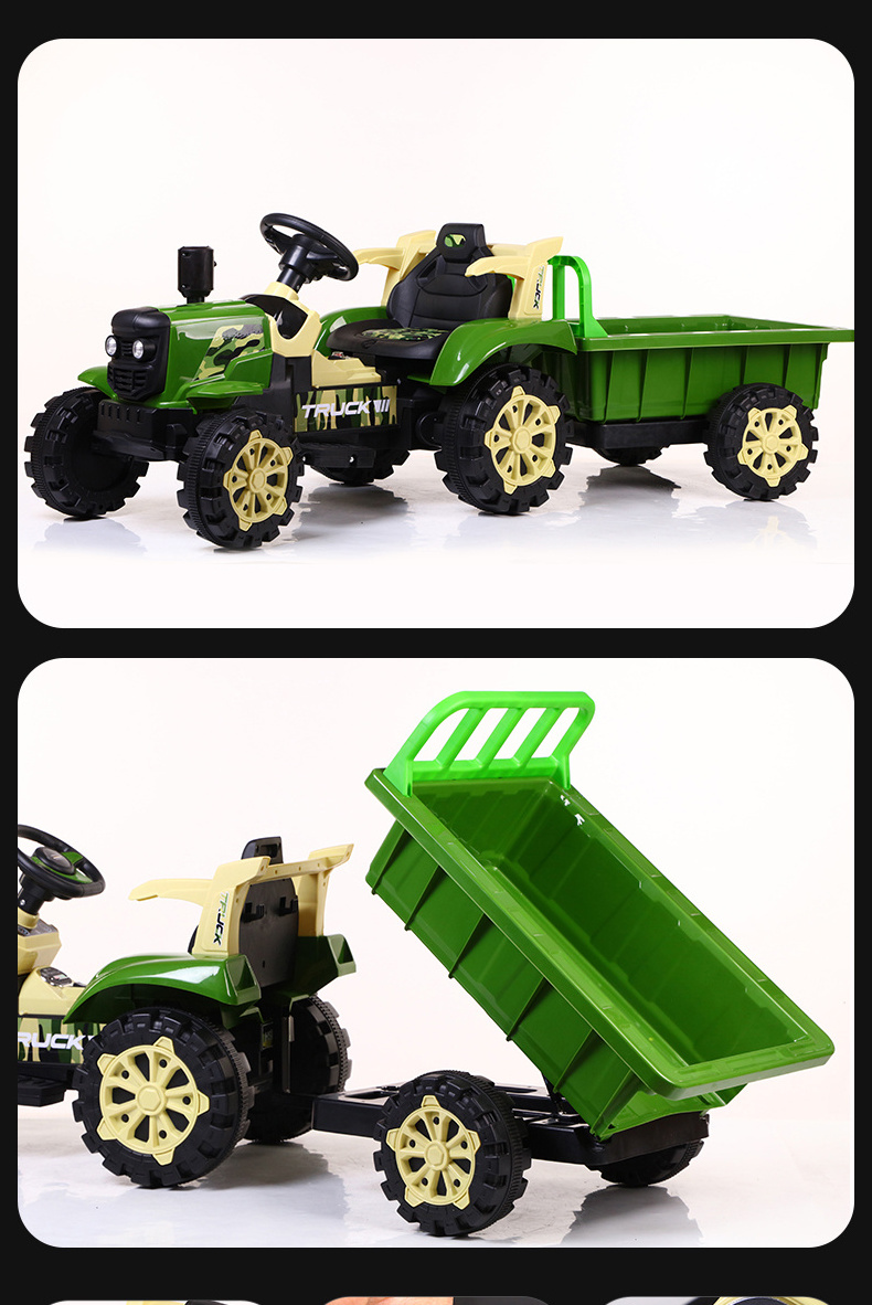 Internet celebrity tractor children's electric car four-wheel remote control double adult child toy car birthday gift baby