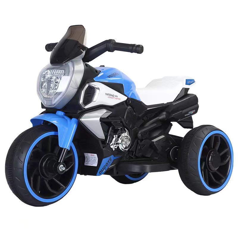 Hot Sale Children's Dual-Drive Electric Motorcycles Kid's Toy Cars with Cool Lights Manually Turn Handle Battery Power Wholesale