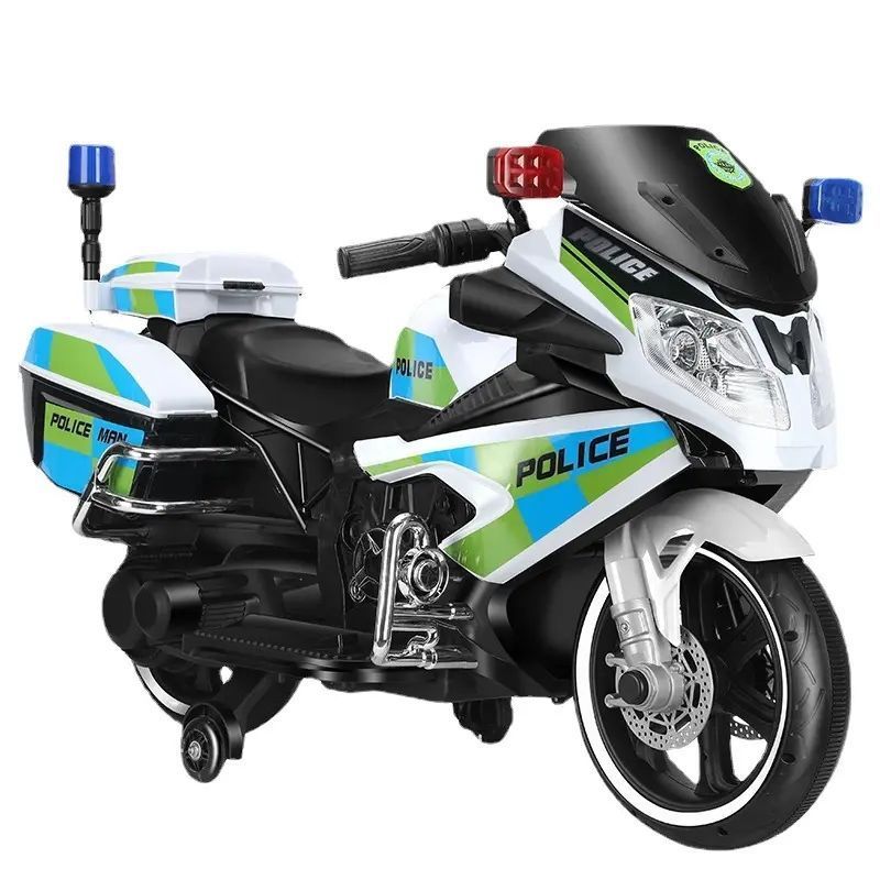 Children's electric motorcycle two-wheeled baby boys and girls double large rechargeable police car toy car