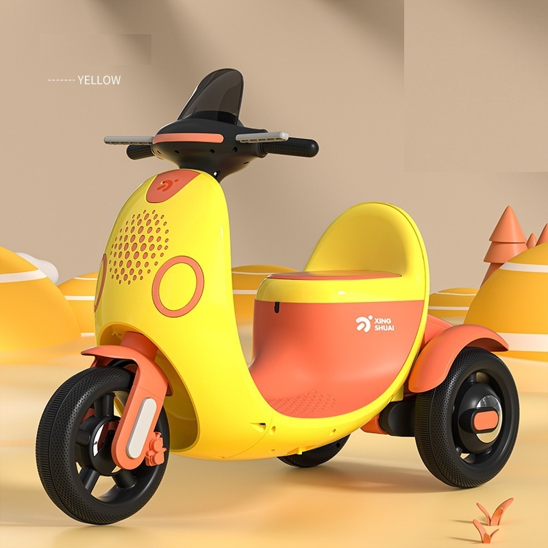 Kid electric car Electric motorcycle Electric bike Three-wheeled baby bike Two seats ride on toy car for 2-6 years kid