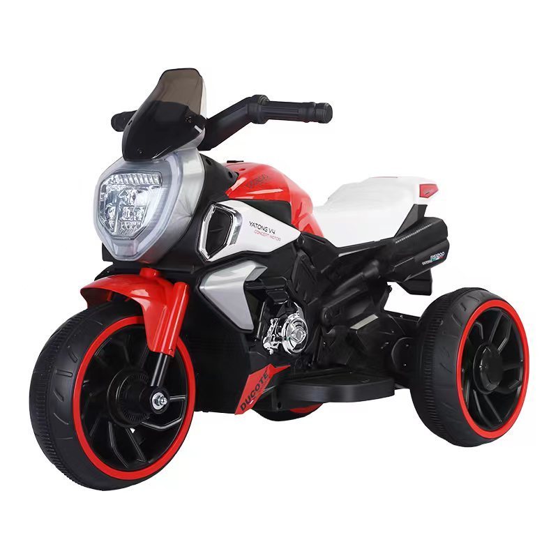 Hot Sale Children's Dual-Drive Electric Motorcycles Kid's Toy Cars with Cool Lights Manually Turn Handle Battery Power Wholesale