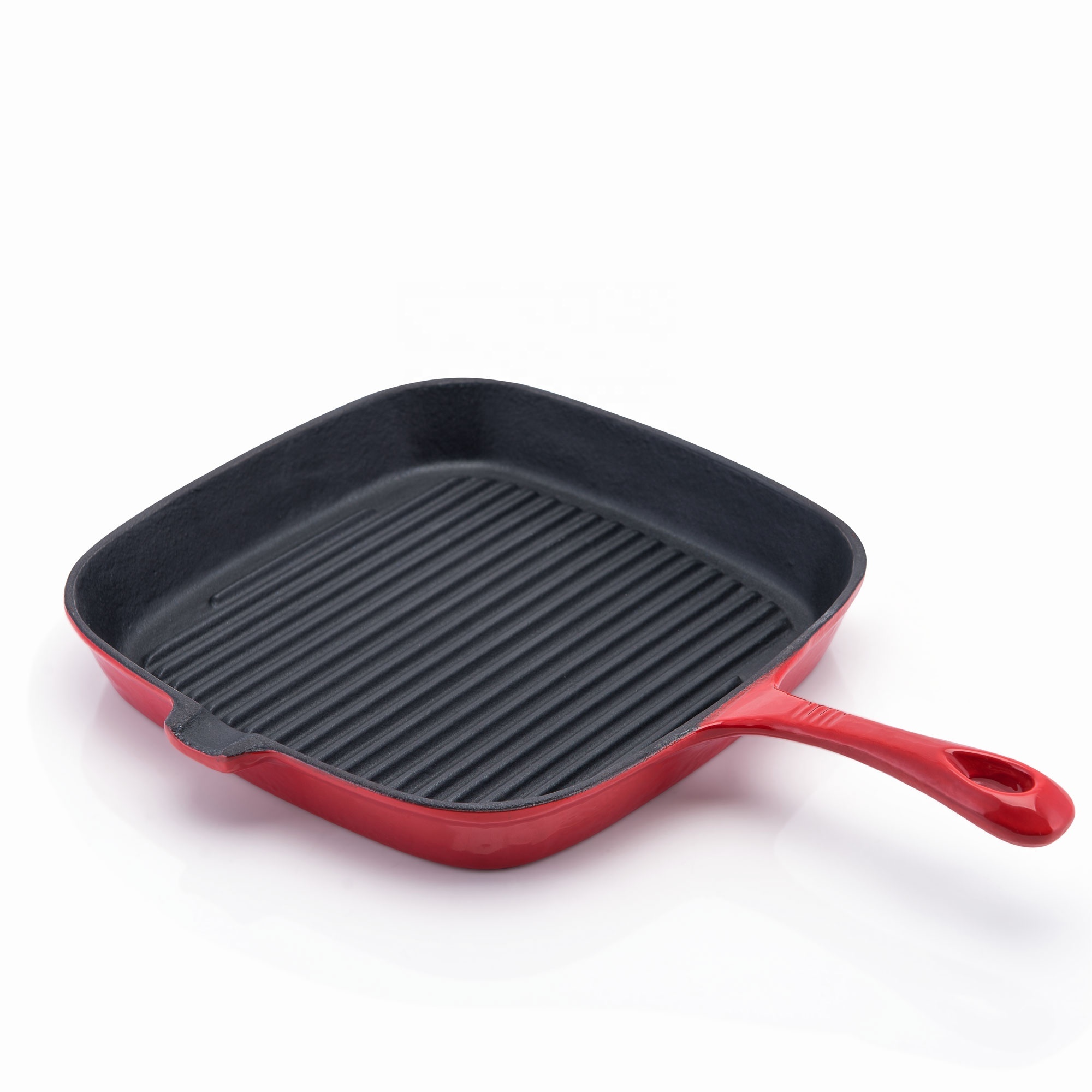 Square Cast Iron Grill Pan, Griddle Nonstick Stove Top Skillet,Chef Quality Perfect for Meats Steak Fish And Vegetables,Enameled