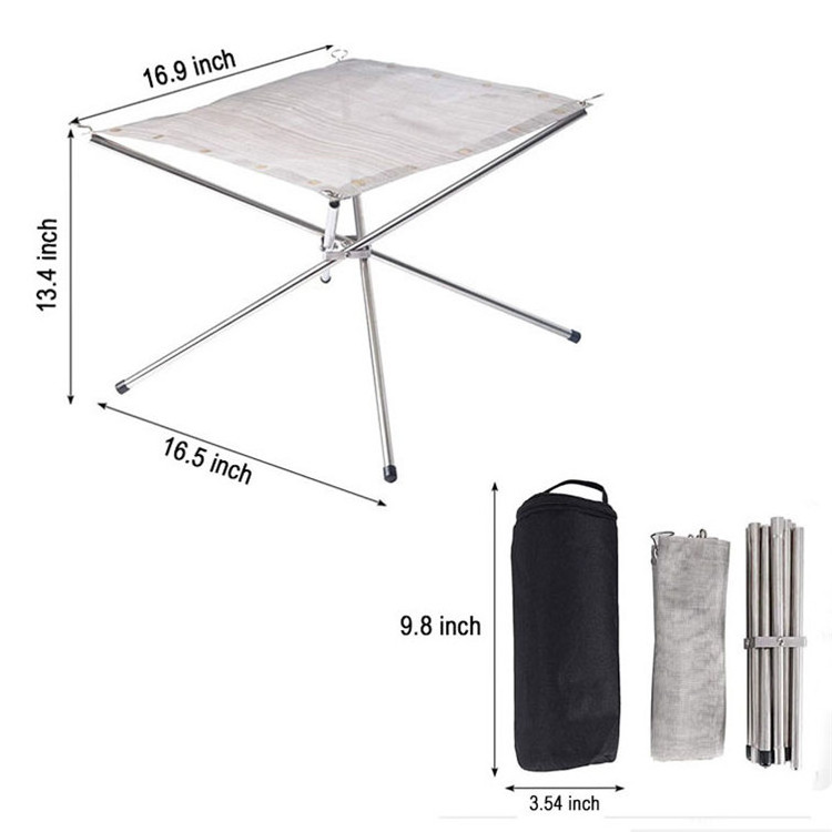 Portable Foldable Camping Burning Stand Stainless Steel Mesh Outdoor Wood Holder Fire Pit