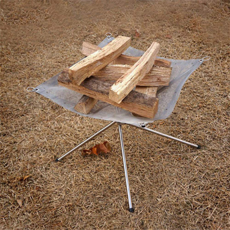 Outdoor Bonfire Stand Mesh Sheet Stainless Steel Portable Folding Camping Bonfire Fireplace Stove Fire Pit