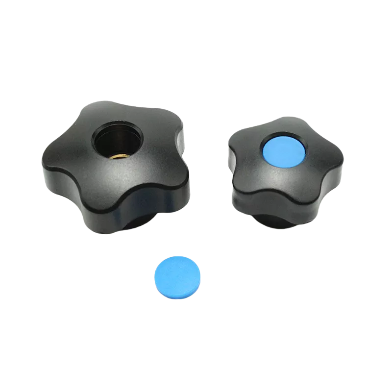 M6 M8 M10 M12 M16 Brass Insret Nuts Hand Tighten Black Plastic Open End Star Lobe Clamping Knob Female