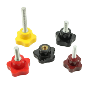 M5 M6 M8 M10 M12 Plastic Five-Petal Knurled Knob Screw Black Head Clamping Knob