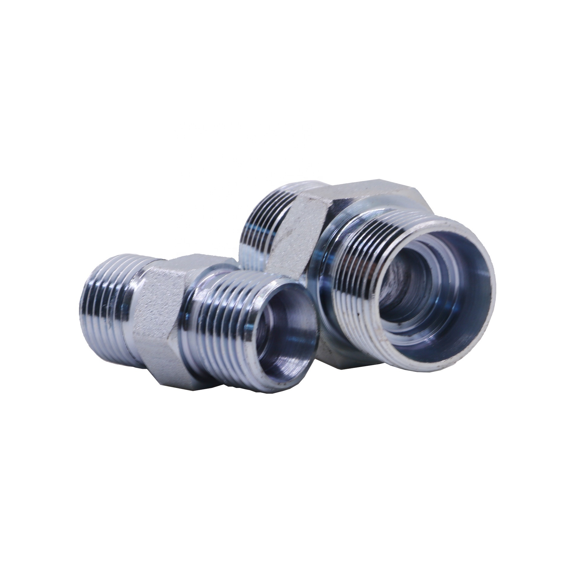 Double Metric male threaded zinc plated hydraulic adapter and pipe Adapter hose fittings 1C