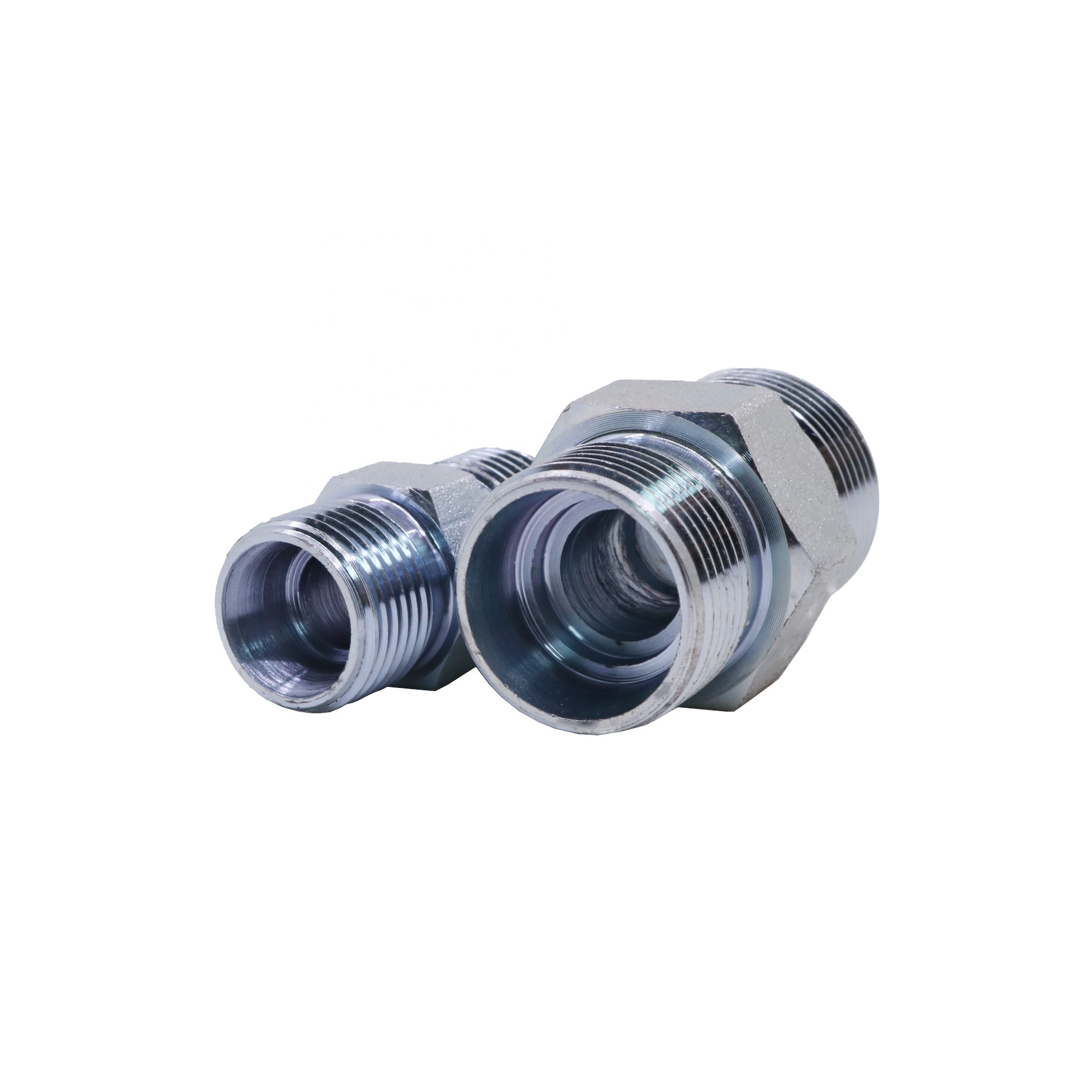 Double Metric male threaded zinc plated hydraulic adapter and pipe Adapter hose fittings 1C