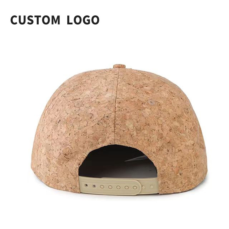 2022 New Comfortable Fabric Blank Flat Brim Cork Wooden Wholesale Custom Men Snapback Hats