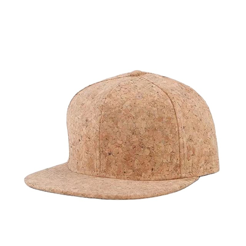 2022 New Comfortable Fabric Blank Flat Brim Cork Wooden Wholesale Custom Men Snapback Hats