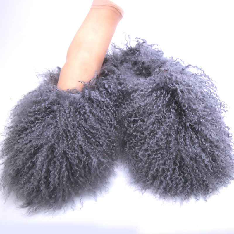 Custom Logo Fluffy Fashion Real Mongolian Fur Slippers for Women