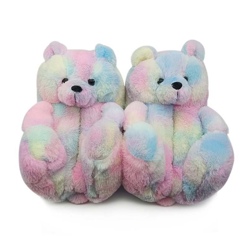 fashion must have  women girl's  slides fluffy  cute adults kids home slipper  teddy bear slipper