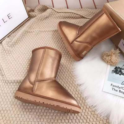 Customizable Classic Cow Suede Leather Winter Warm Short Australia Sheepskin Shearling Snow Boots for Women