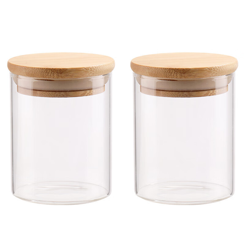 High Borosilicate Glass Home Kitchen Food Airtight Tea Storage Container Canister Jar with Sealed Bamboo Wooden Acacia Cork Lid