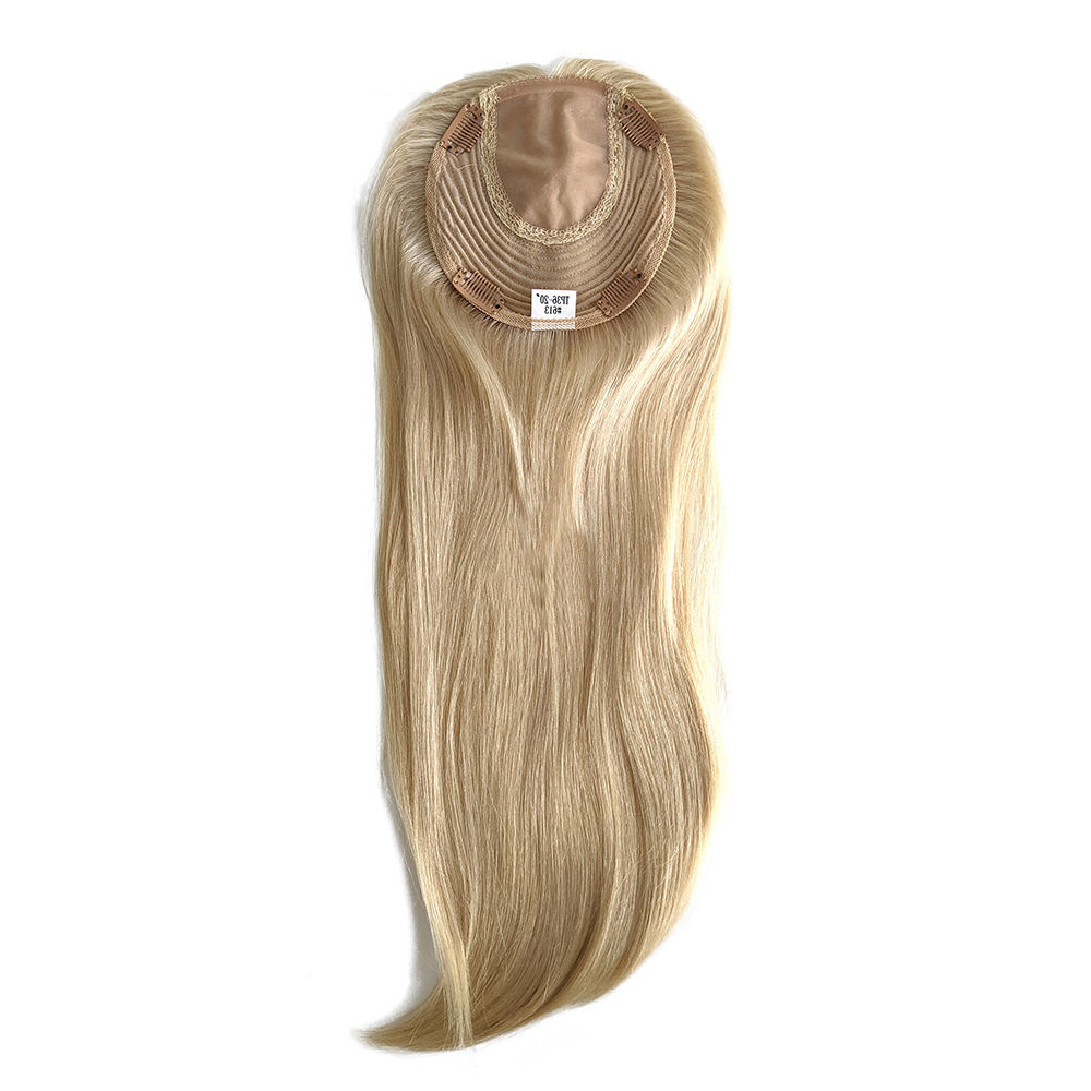 New Designed Long Blonde Chinese Cuticle Remy Human Hair Pieces Injection Lace Topper Hair for Women