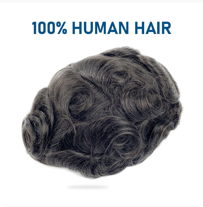 Wholesale Q6  Breathable base men wigs  toupee french lace hair replacement system 100% Human Hair Toupee For Men