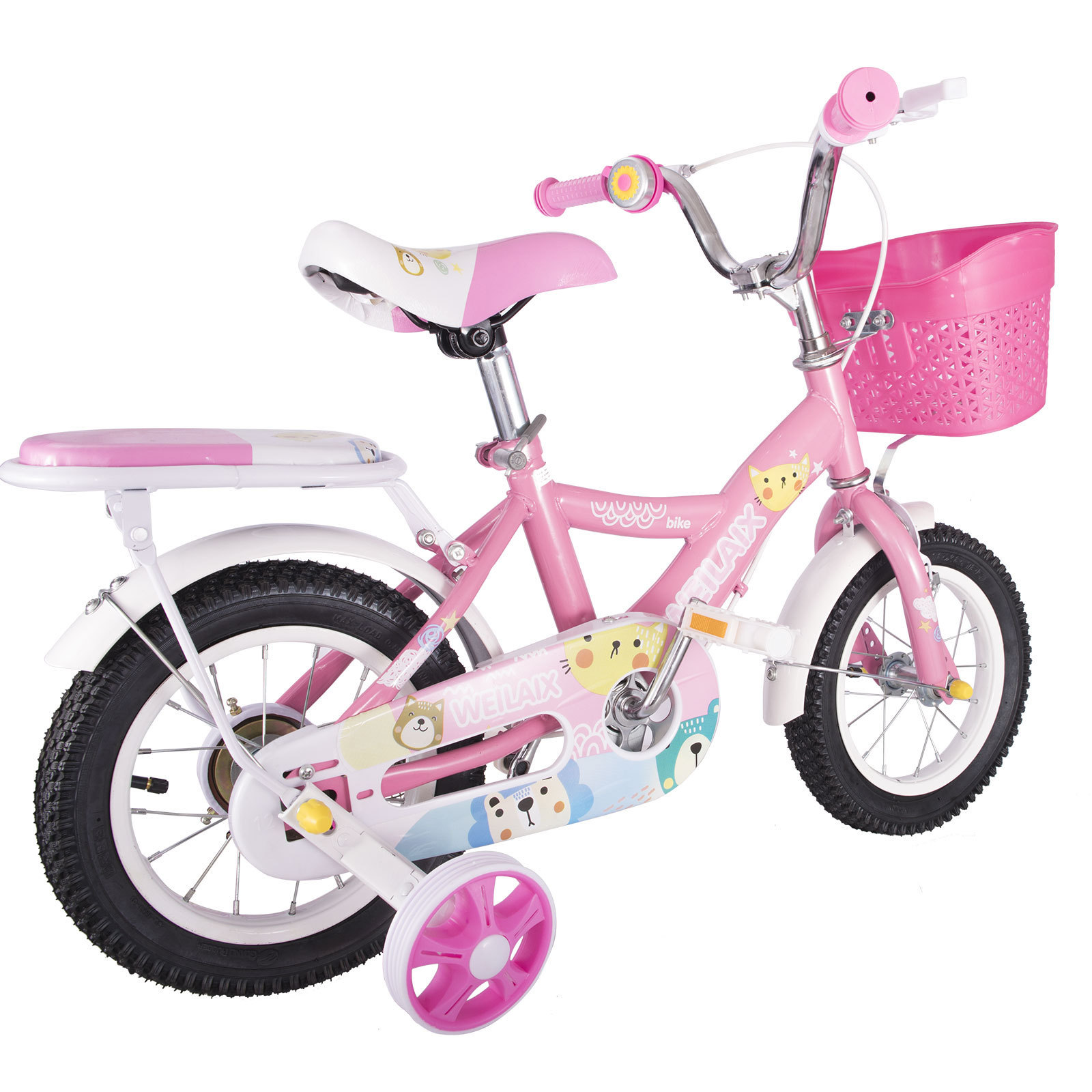 Pink Kids Bike 12-20 Inch Wheels Training Wheels Included Boys and Girls Ages 3-12 Years Old