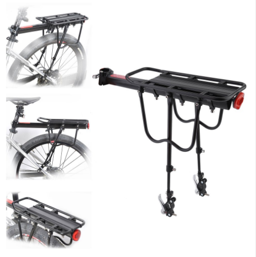 Black Alloy Bicycle Seat Post Frame Holder Rear Cargo Rack