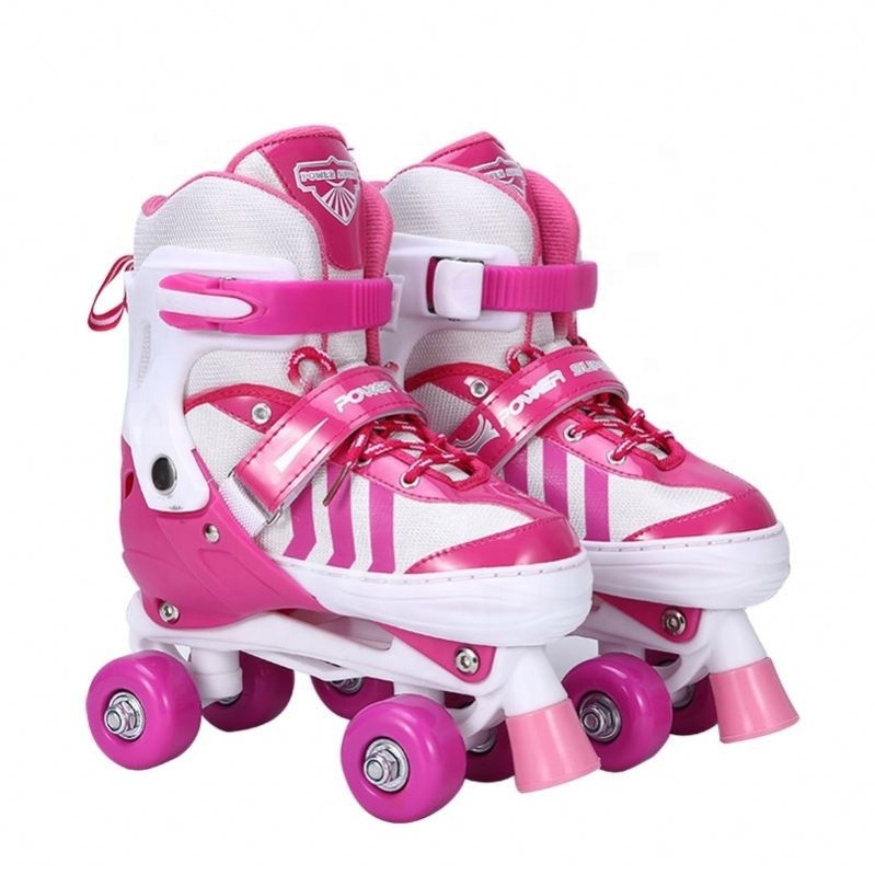 Factory price kids inline skates adjustable flashing roller 4 wheels free skates girls boys roller skates