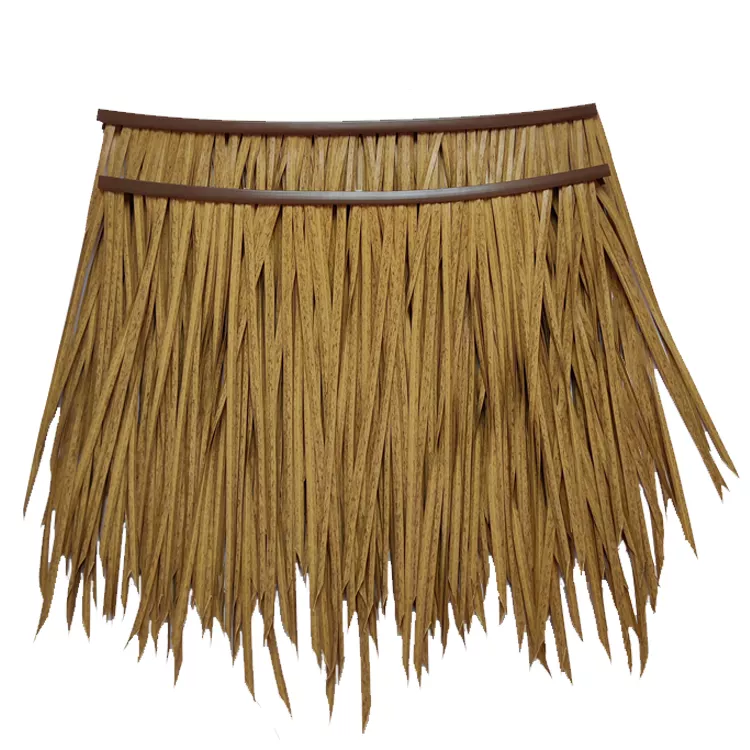 JJC thatched roof gazebo synthetic palm thatch fire proof thatch tiki hut palm leaves roof tiles reed palapas price