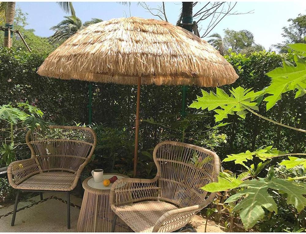 Synthetic palm leaves roof thatch beach umbrella