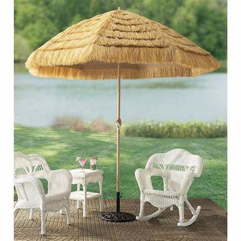 Tropical Palm Leaf umbrella - Thatched Patio umbrella with Cover - Seagrass umbrellas