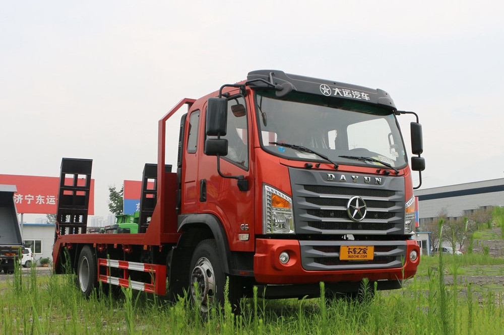 7.655x2.5x2.77m dimensions double cabin steering axle towing truck hydraulic lift truck bed