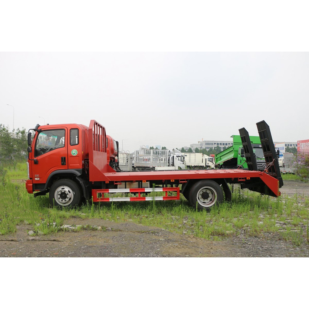 7.655x2.5x2.77m dimensions double cabin steering axle towing truck hydraulic lift truck bed