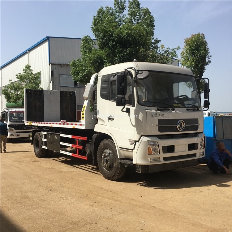 Dongfeng tianjin chassis 12.5 tons recovery tow truck with flatbed