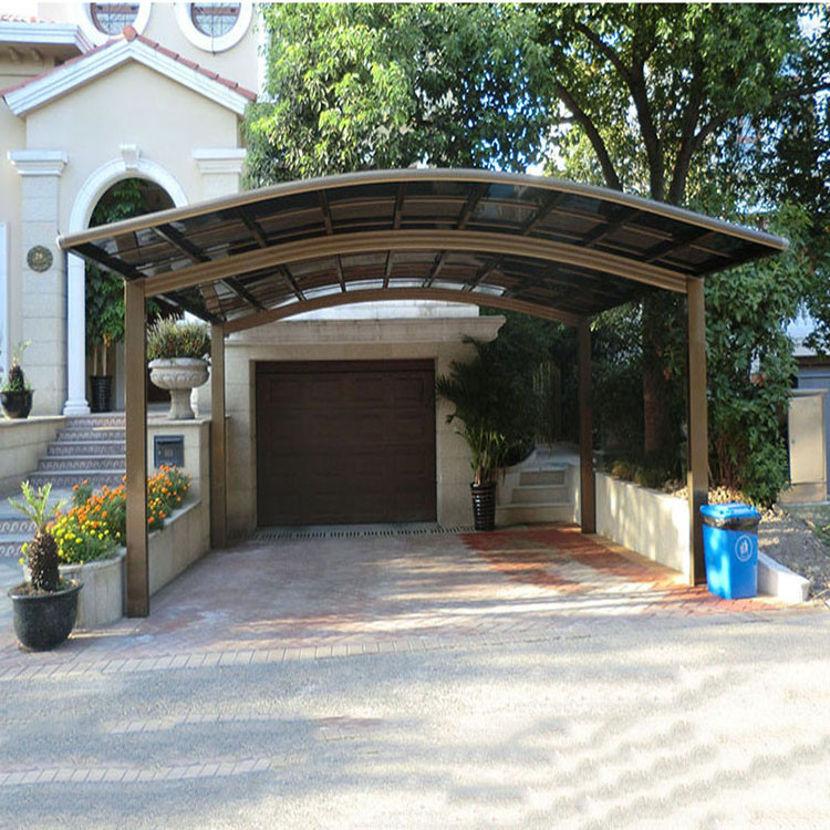 Custom Made Aluminum Frame Outdoor Carport Canopy Arc Polycarbonate Roof Car Garage Shelter