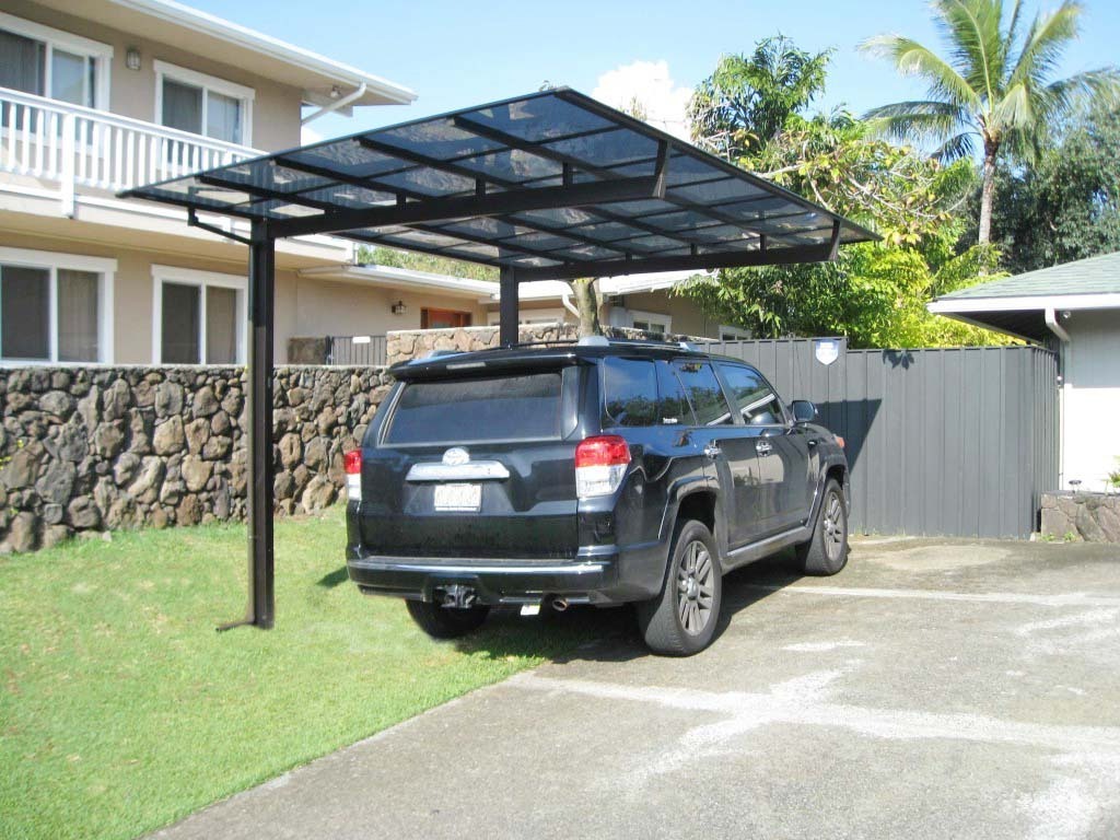 waterproof car port  aluminium door japanese single slope carport