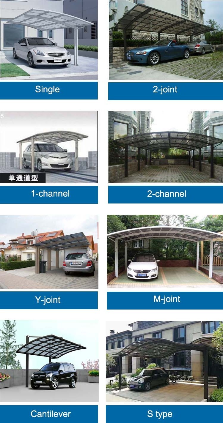 waterproof car port  aluminium door japanese single slope carport