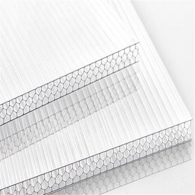 Tinted thickness 20mm recycled Honeycomb PC twin wall hollow price polycarbonate sheet