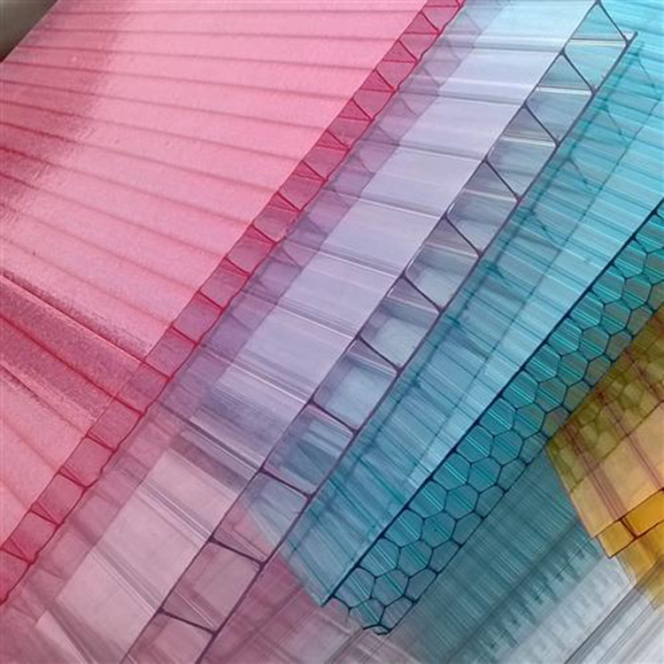 Tinted thickness 20mm recycled Honeycomb PC twin wall hollow price polycarbonate sheet