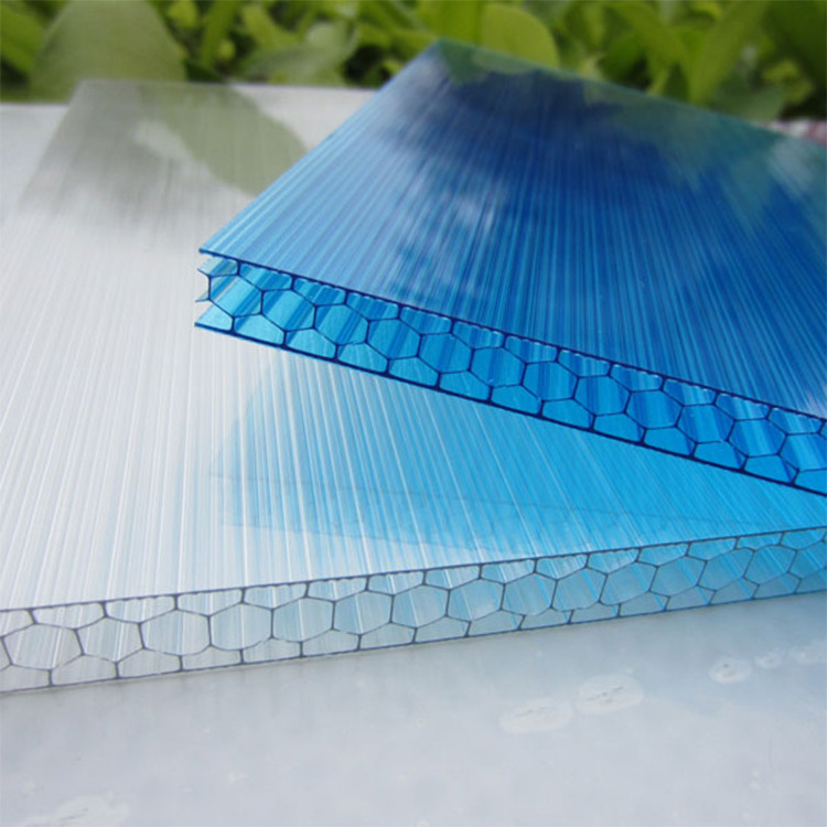 Tinted thickness 20mm recycled Honeycomb PC twin wall hollow price polycarbonate sheet