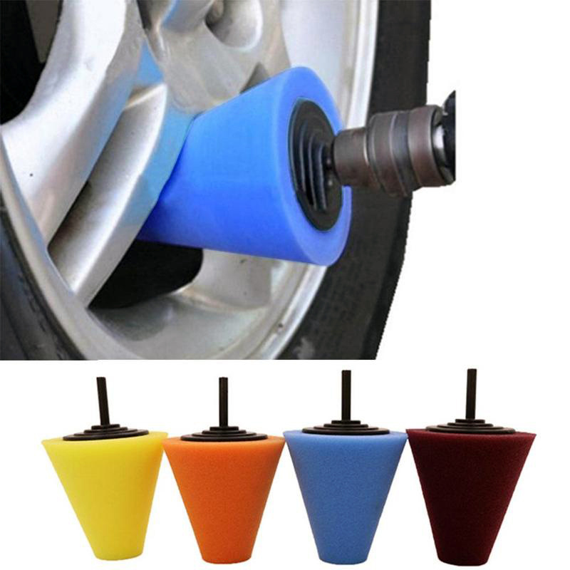 Hot selling automobile cleaning and and polishing cone detail polishing cone sponge polishing tool germany foam 5pcs