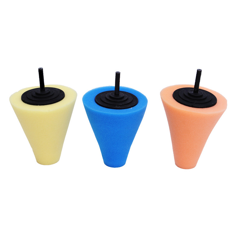 Hot selling automobile cleaning and and polishing cone detail polishing cone sponge polishing tool germany foam 5pcs