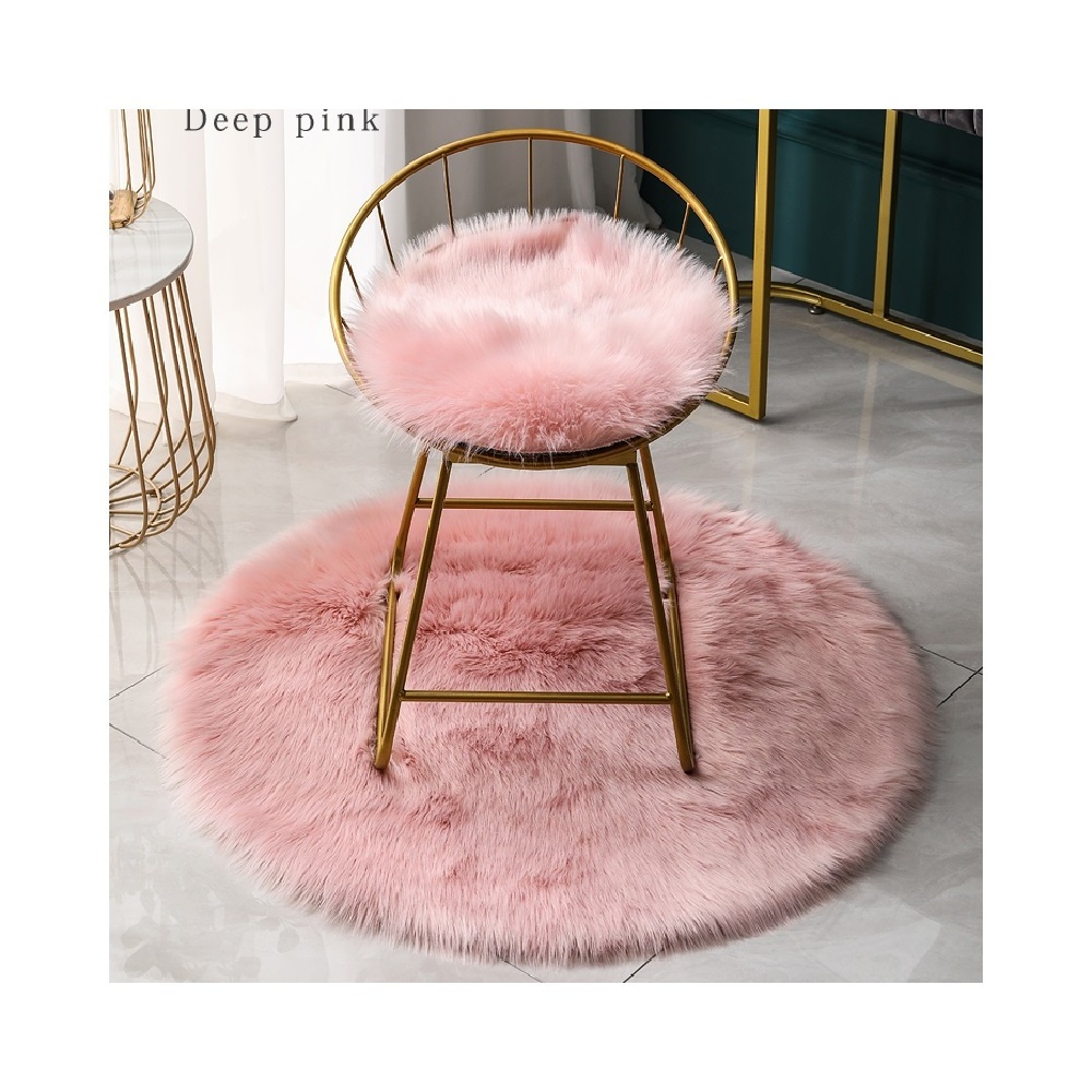 Anti slip rug soft silky smooth synthetic ultra soft faux sheepskin fur rug beige fluffy faux fur rug black