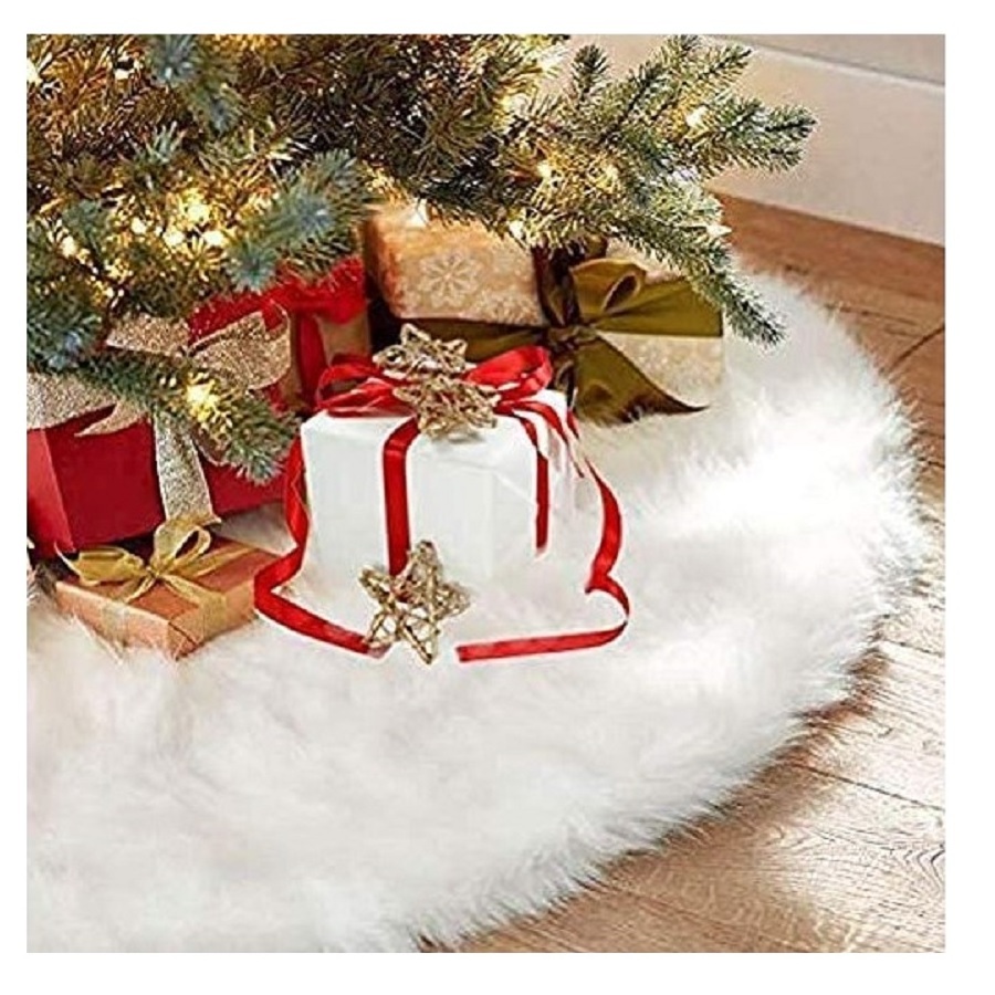 Beautiful Christmas Tree Skirt - Blanket of Thick White Snow - 48