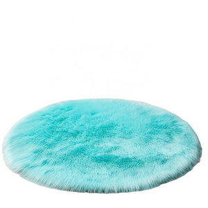 Anti slip rug soft silky smooth synthetic ultra soft faux sheepskin fur rug beige fluffy faux fur rug black