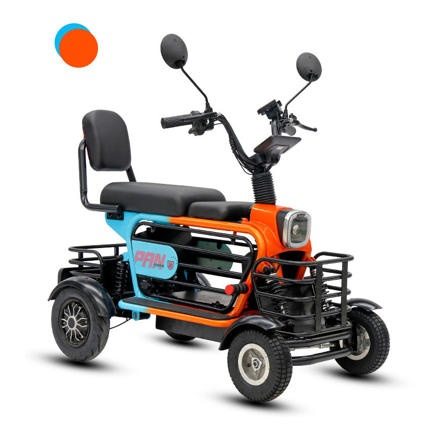 Parent-child 4 wheels Mobility Scooter with 3 Seats elderly electric scooter for family pick up children