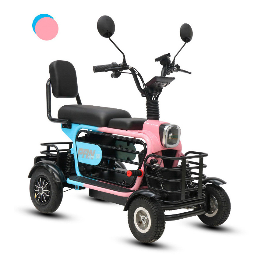 Parent-child 4 wheels Mobility Scooter with 3 Seats elderly electric scooter for family pick up children