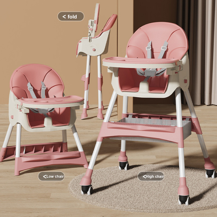 2023 Kids Baby Swing Rocking High Chairs Feeding Highchair Adjustable Safety Dining Chairs