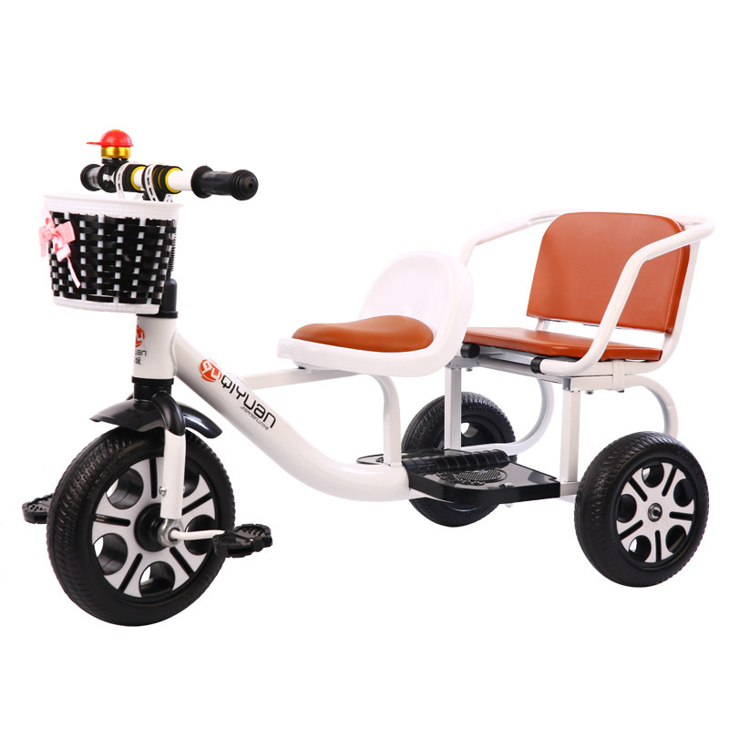 High Carbon Steel Two-person Children's Tricycle/soft And Comfortable Pedal Tricycle Can Take People/ Baby Balance Bike Tricycle