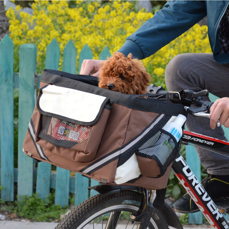 Bicycle pets carrier Pets go out bags Removable bike front basket