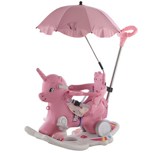 2021 new design 3 in 1 Rocking horse / Rocking Horse 4 Wheels Ride On For Baby